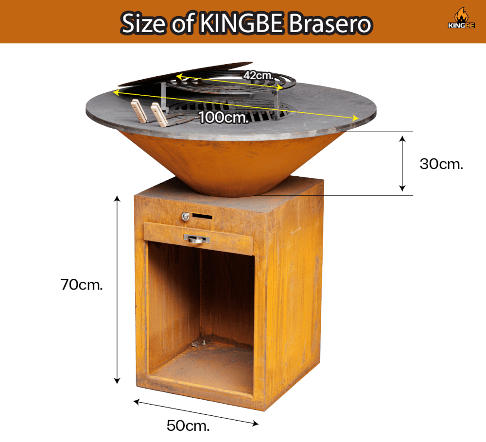 เตาผิงกลางแจ้ง KINGBE BRASERO 100 CM. (CORTEN STYLE)_4